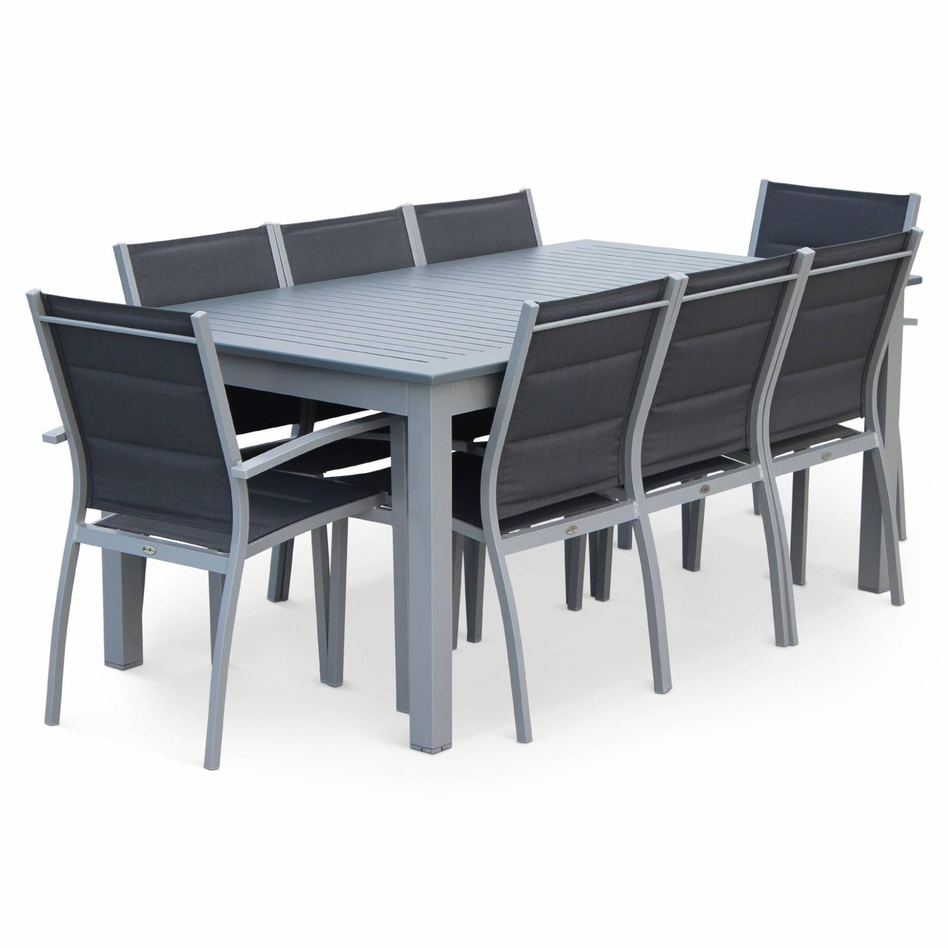 Salon De Jardin Table Extensible  Chicago Gris  Table En Aluminium