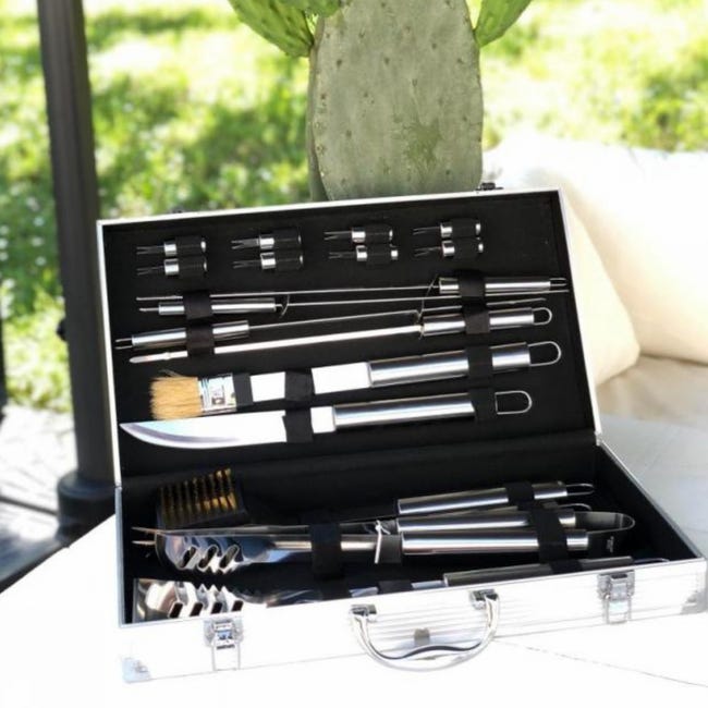 Kit 5 ustensiles bbq inox malette luxe - NPM Lille