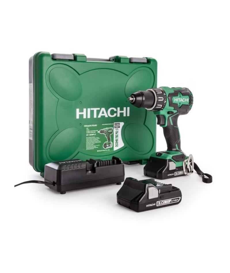 HITACHI Perceuse visseuse a percussion Brushless DV18DBFL2 70 Nm avec 2