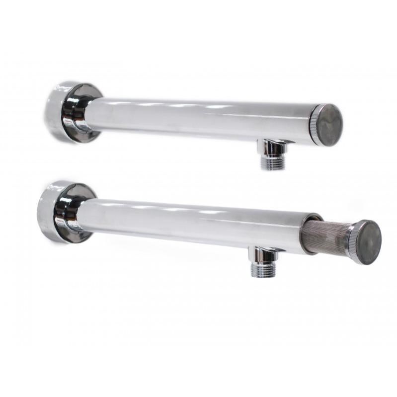 Braccio Doccia Da 40 Cm In Ottone Pesante Con Filtro Antisabbia – Attacco Standard 1/2, Rosetta Inclusa, Cromato