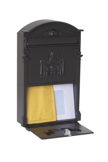 ARREGUI Residencia D 2151 N Buzon Exterior Vintage de Aluminio Estilo Clasico Tamano M Correo DIN A4 y Revistas Buzon de Correo Grande Negro Leroy Merlin