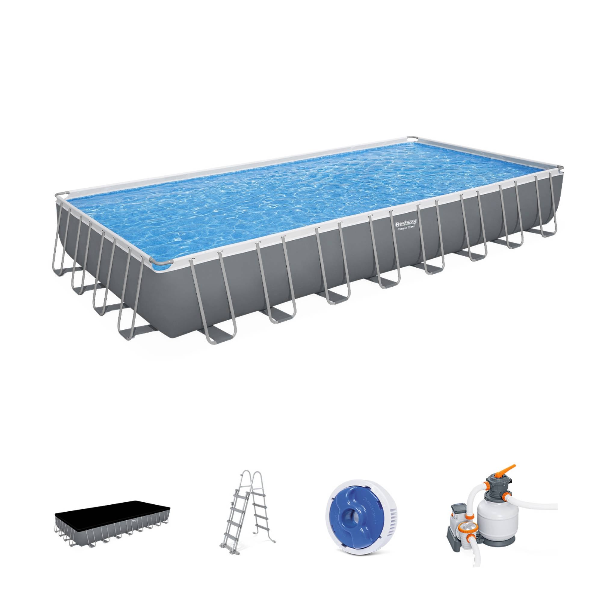 Piscine Tubulaire BESTWAY - Ambre - Gris Foncé. Grande Piscine ...