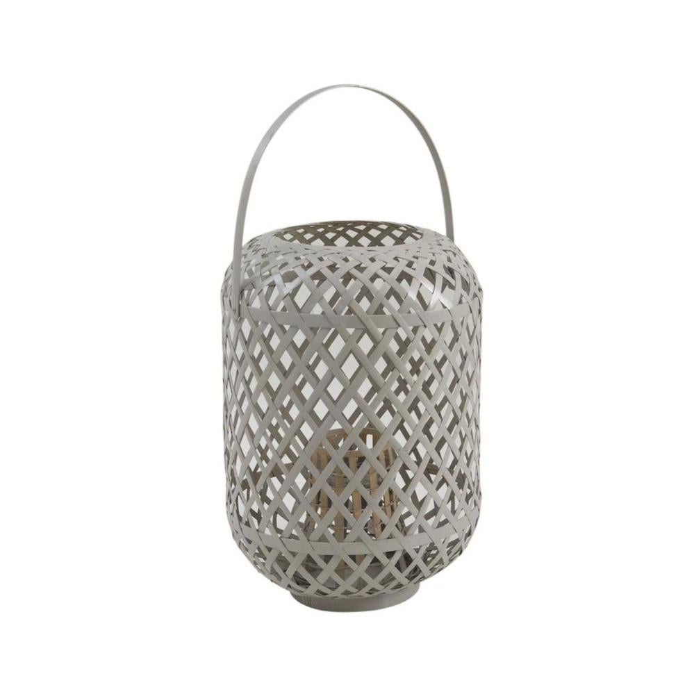 Lanterna Da Giardino E Interni In Metallo E Vetro - Alta 54 Cm - Colore Bianco - Stile Moderno, Aprile Laterale - 4