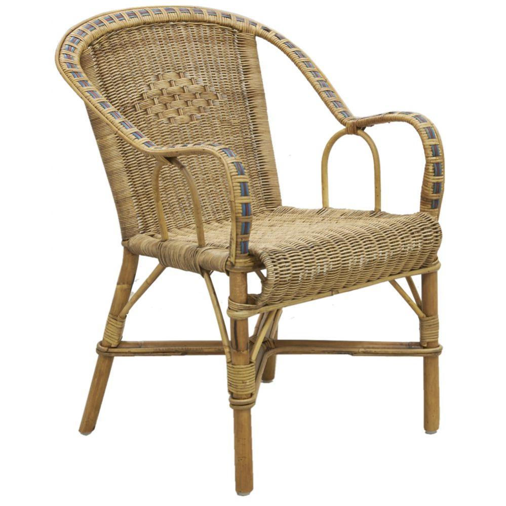 Aubry Gaspard Poltrona A Dondolo In Rattan Manau Non Trattato, 60x108x92 Cm - Sedia Relax Per Interni Ed Esterni, Stile Naturale