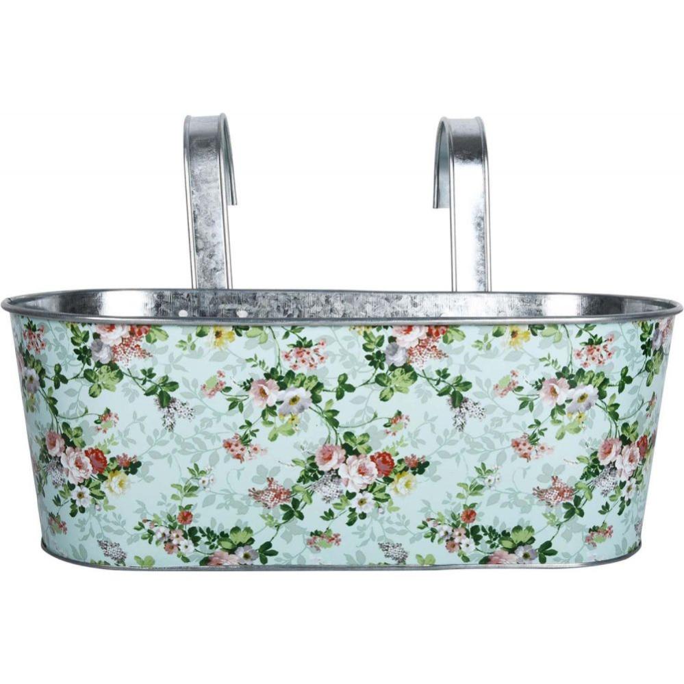 APACALI Fioriere Da Balcone In Metallo Con Gancio, 27 Cm, Confezione Da 8 Vasi In 4 Colori (Blu, Verde, Rosa, Giallo) Per Ringhiere E Recinzioni