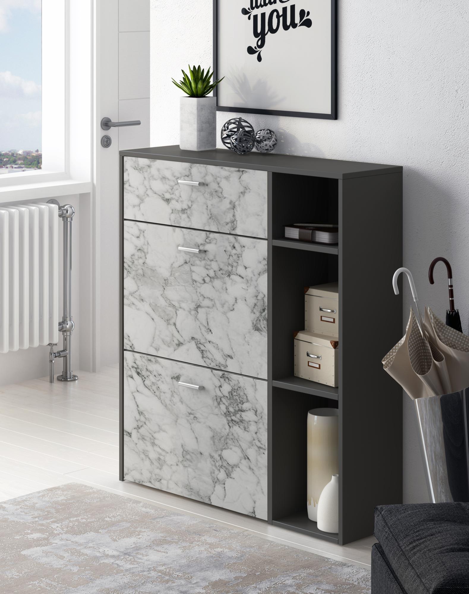 Garden 4 You Scarpiera 5 Livelli In Marmo Bianco – Design Elegante E Moderno, Altezza 31.5 Cm - 3
