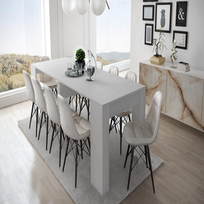 Table, console extensible coloris blanc - BAR