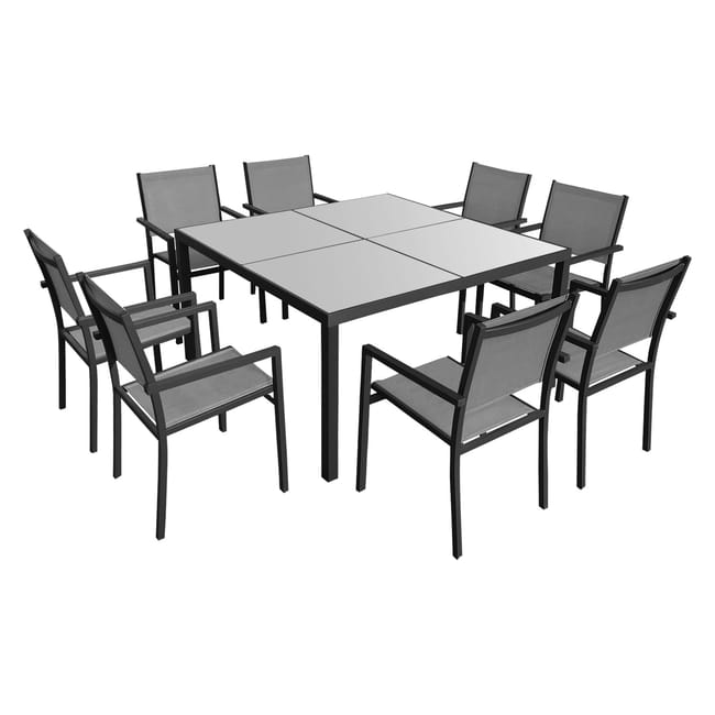 Salon De Jardin Cagliari En Textilene Gris 8 Places Aluminium Anthracite Leroy Merlin Salon De Jardin Cagliari En Textilene Gris 8 Places Aluminium Anthracite Leroy Merlin