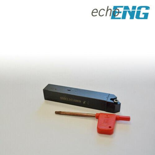 Kit Tornio SDNCN1212H07 Con 10 Inserti In Carburo DCMT070204 735 - Portautensili Esterno In Acciaio Legato, Gambo 12x100 Mm, Chiave T8 Inclusa