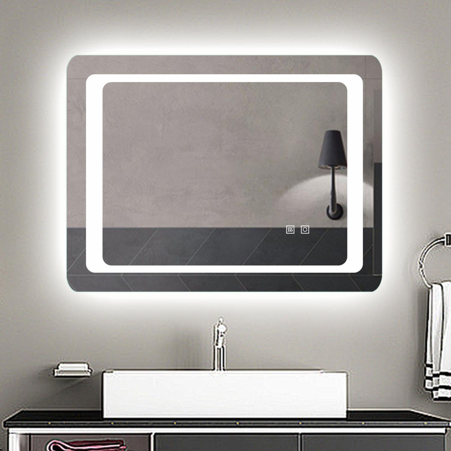 Specchio da bagno a LED, 140x80cm, Disappannamento, orologio, Bluetooth, 3 Temperature di Colore | Leroy Merlin