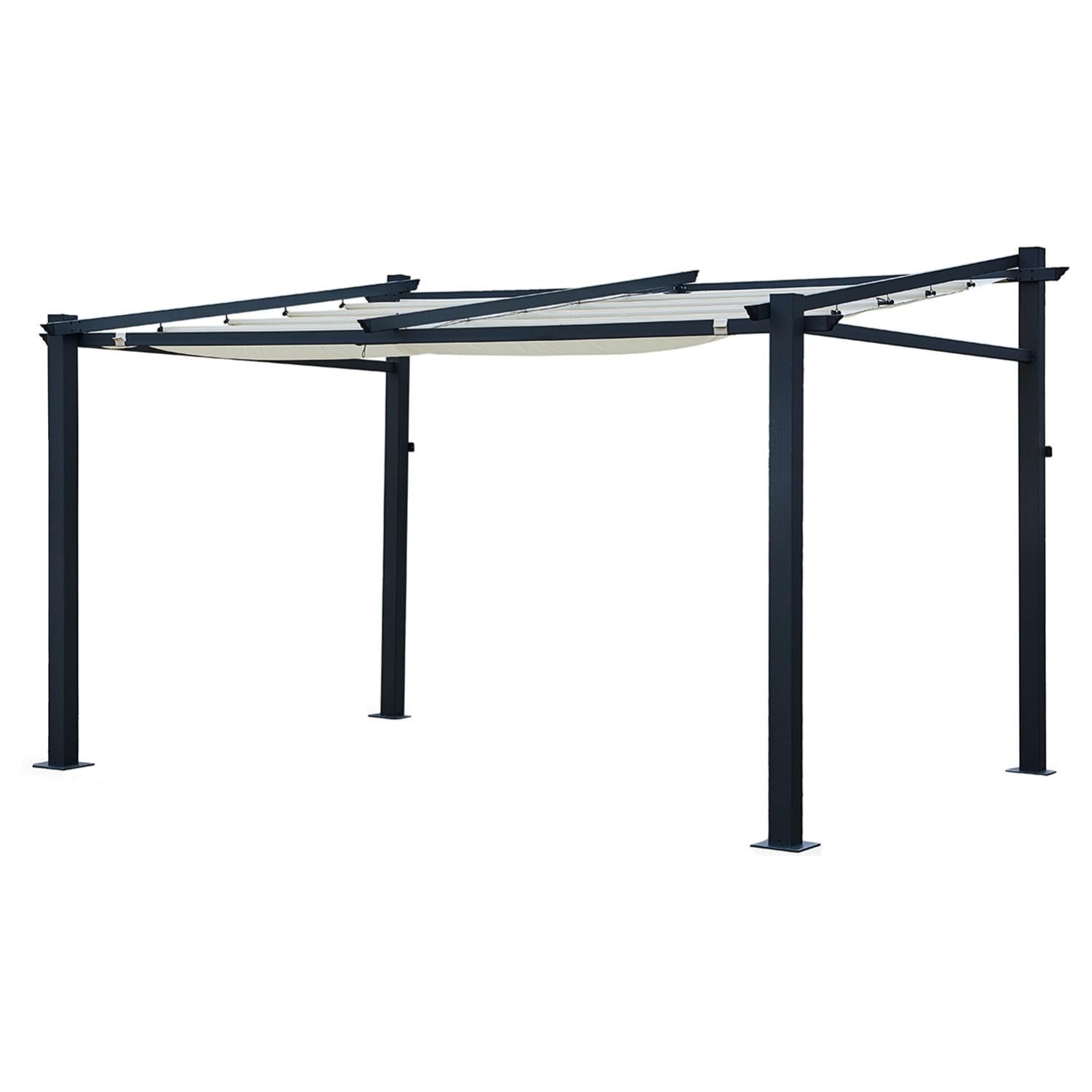 Pergola metallica inclinata - 3 x 2,5 m - Beige