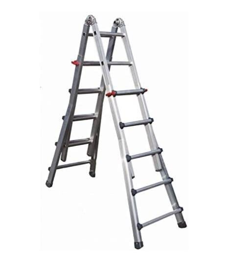 Scala Scaletto 4 Gradini Per Uso Professionale In Alluminio Certificazione Portaoggetti