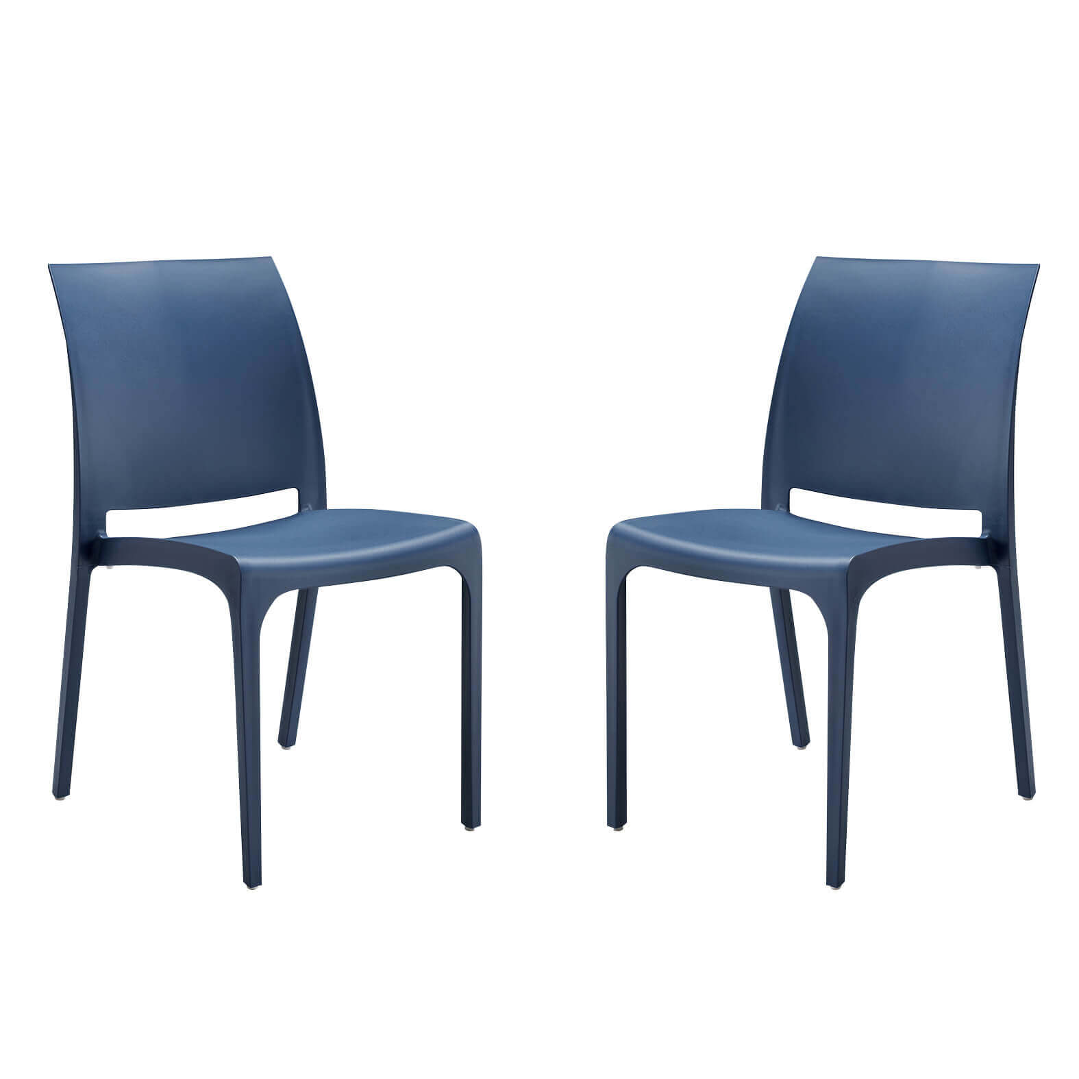 Black, 2 set di sedie poltrone da giardino in plastica design moderno 