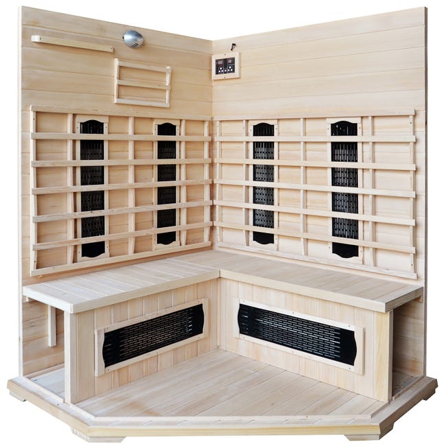 Sauna de infrarrojos de 2 plazas en madera con cromoterapia NARVIK | Leroy  Merlin