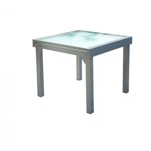 Mesa jardín extensible aluminio blanco 160/80x80 cm y polywood