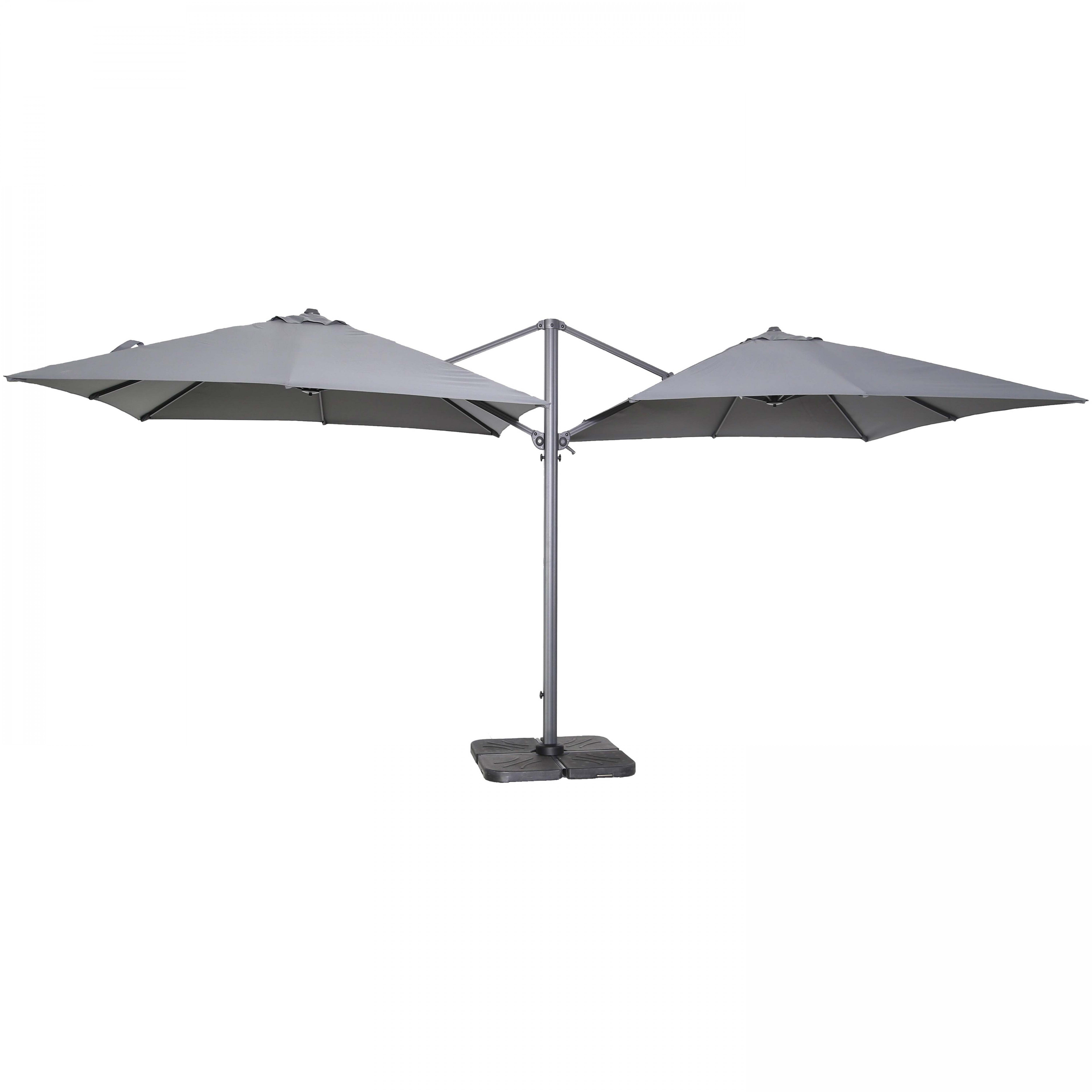 Consecutive Stranger calm down Double parasol déporté carré en aluminium 3 x 3m gris anthracite | Leroy  Merlin