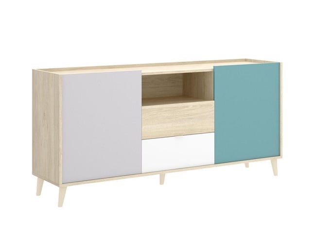 GINER Y COLOMER - Credenza A 2 Ante E 3 Cassetti In Massello Di Mango GINER Y COLOMER - Credenza A 2 Ante E 3 Cassetti In Massello Di Mango