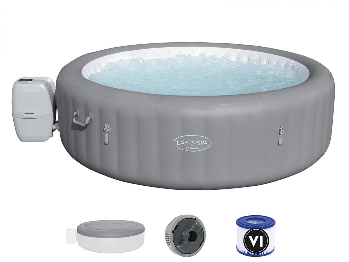 Piscina Spa Lay-Z-Spa Grenada Ø 236X71 Cm. Con 190 Airjets. Calefactable Hasta 40 , Capacidad 6-8 Personas