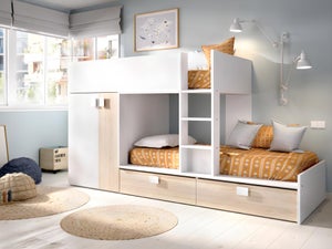 Armoire Lit escamotable horizontal superposé 2 couchages 85 KANDO