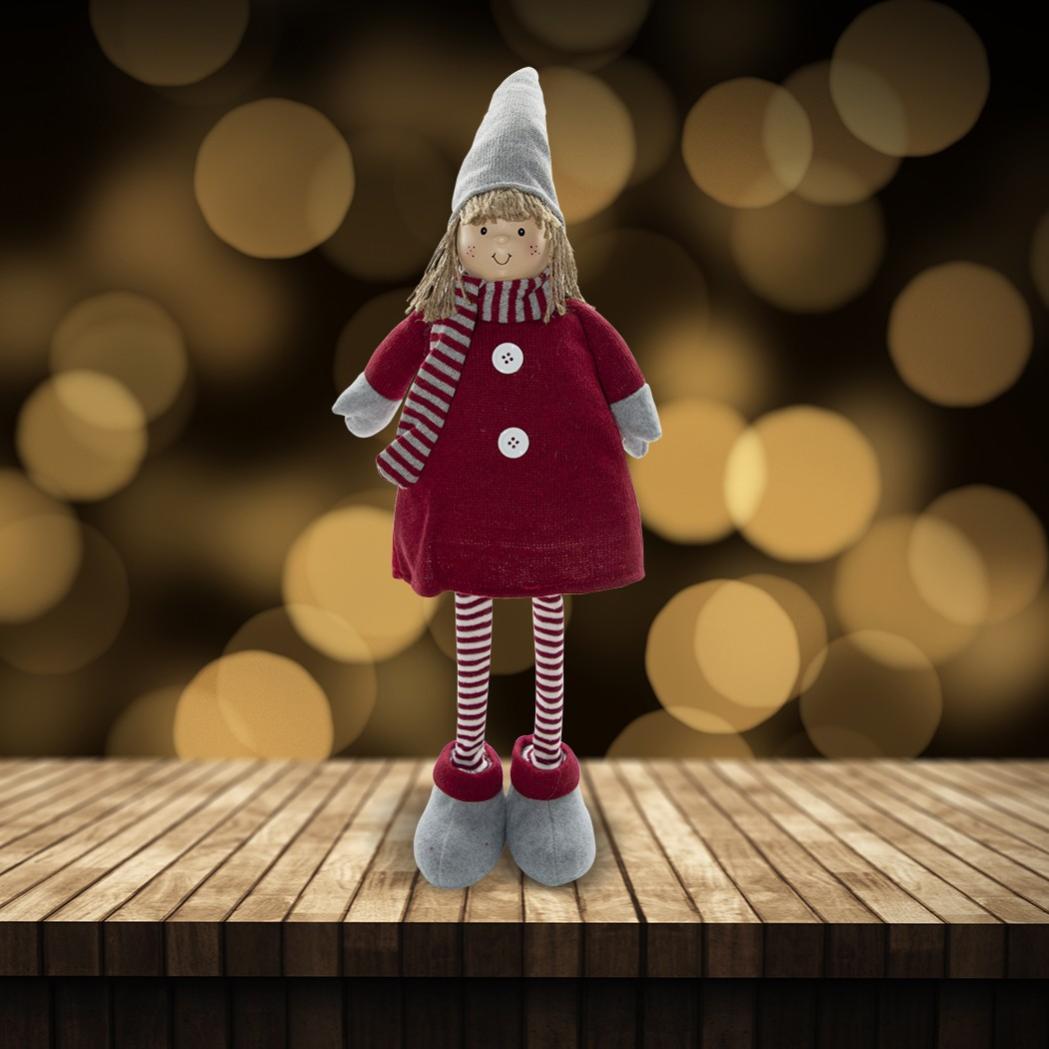 Bambina In Poliestere 75h Cm 368007 Vestito Rosso Di Natale E Luce Nella  Sciarpa | Rosso | Leroy Merlin