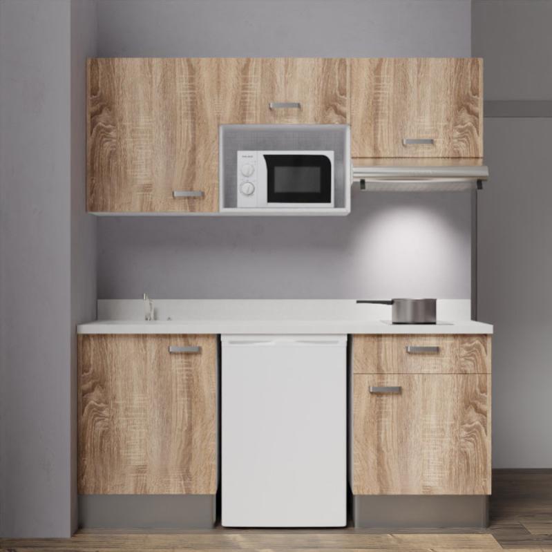 K22 180 cm avec emplacement frigo top, micro ondes et hotte Bardolino Snova