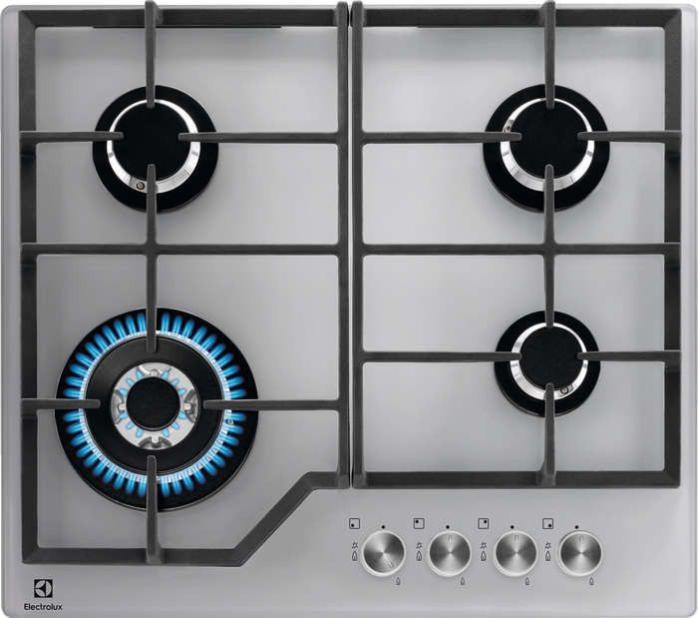 Plaque gaz ELECTROLUX 8900W 59cm, KGG 6436 S Leroy Merlin