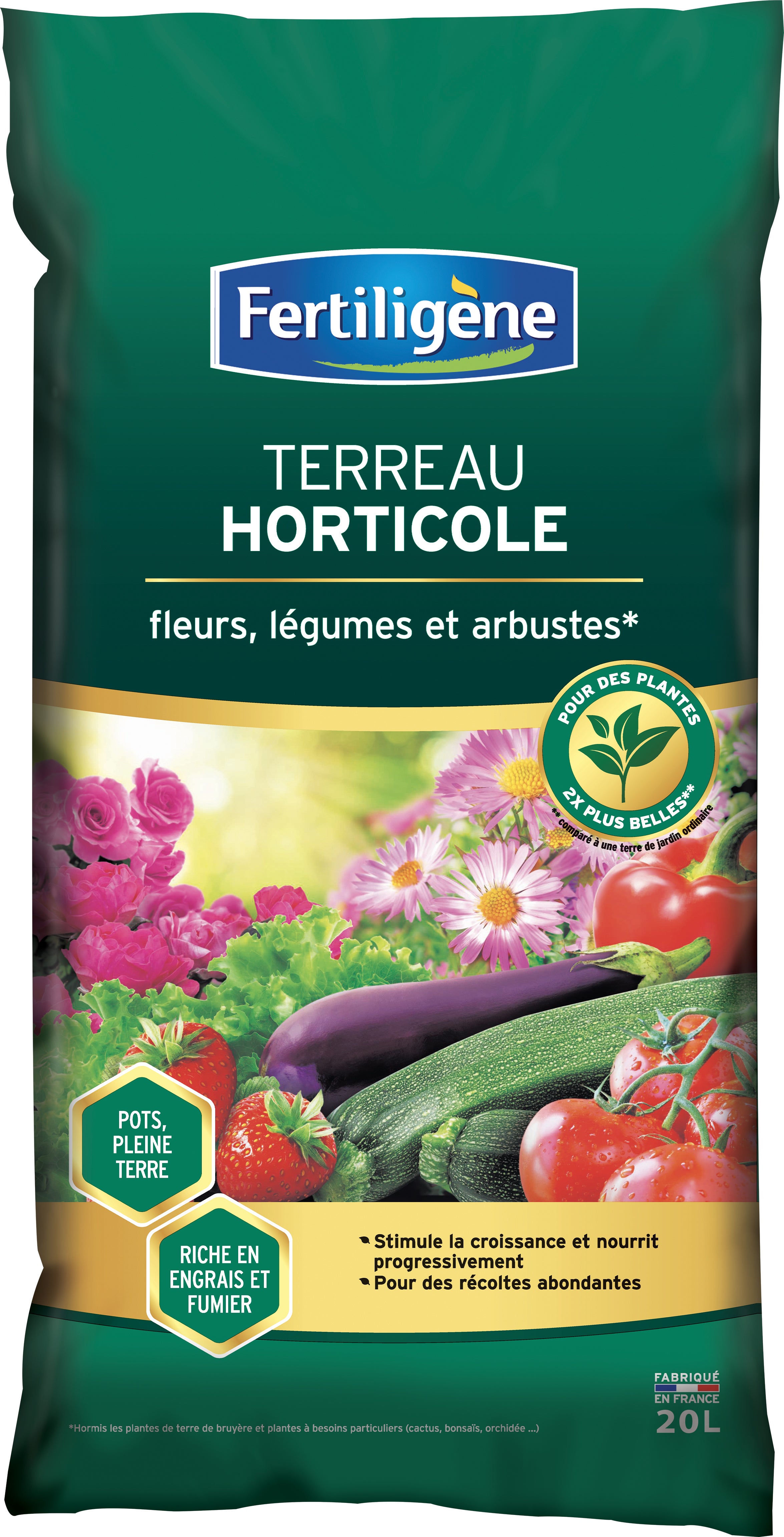 FERTILIGENE Terreau Horticole - 20 L | Leroy Merlin