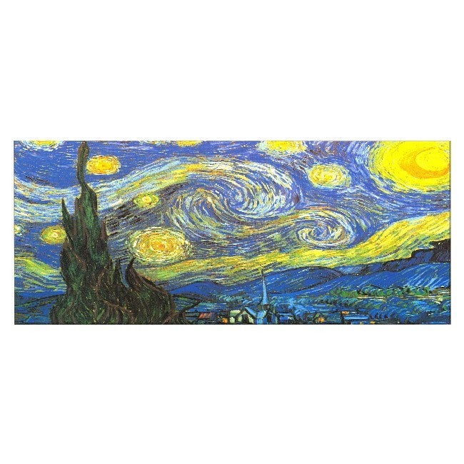 Stampa su Tela Ispirazioni D'autore Notte Stellata Van Gogh in Tela In  Poliestere, Cornice In Legno, Multicolore, HOMEMANIA