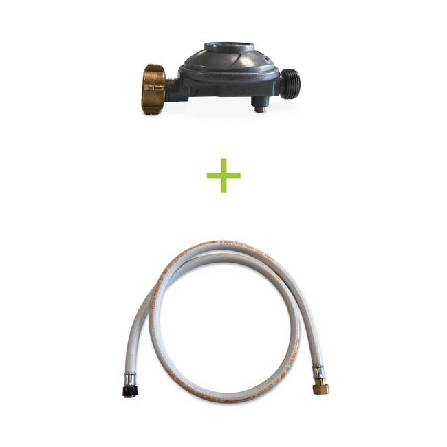 Kit gaz détendeur butane +tuyau 1m50 - 5 ans avec colliers