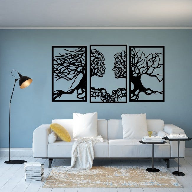 Décoration Murale En Forme D'arbre En Métal Noir Homemania