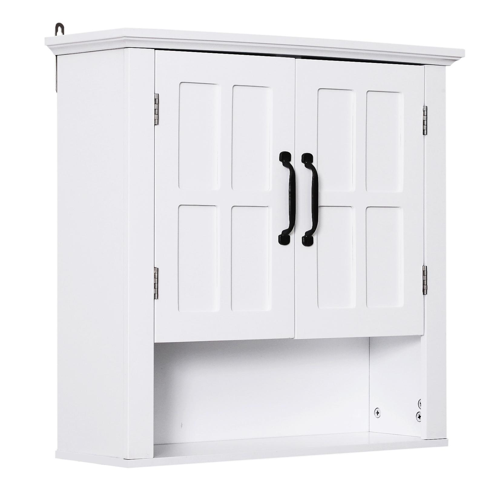 Armoire haute murale 2 portes 2 étagères niche blanc Leroy Merlin
