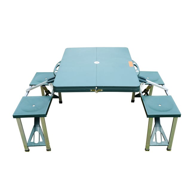 Aktive-Table pliante avec chaises, tabourets de camping, table pliante,  table à manger, meubles de camping, 4 tables pliantes