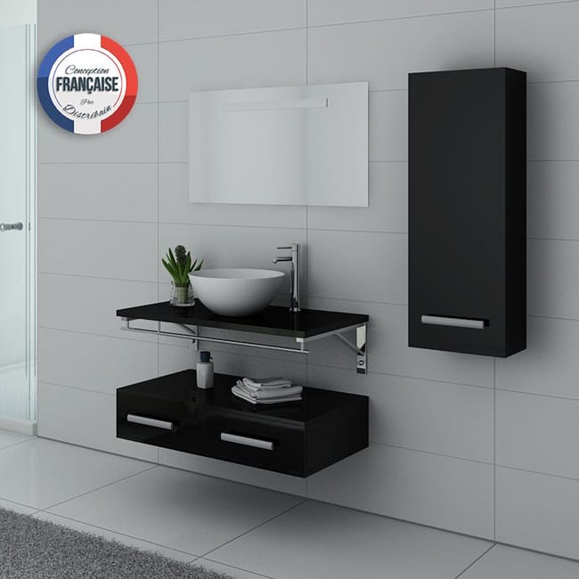 Meuble De Salle De Bain Noir Virtuose Leroy Merlin