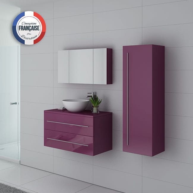 Meuble De Salle De Bain Cosenza Aubergine Leroy Merlin