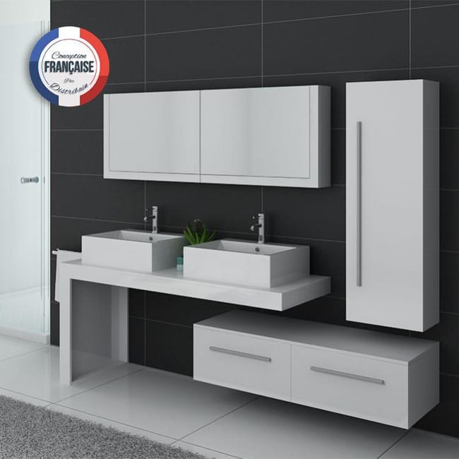Meuble De Salle De Bain Dis9350 Blanc Leroy Merlin