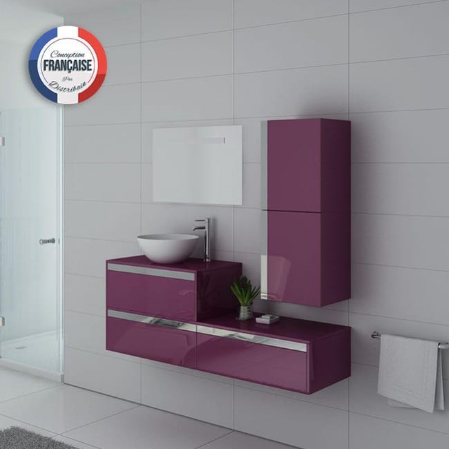 Meuble De Salle De Bain Bolzano Aubergine Leroy Merlin