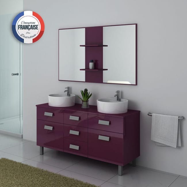 Meuble De Salle De Bain Dis911 Aubergine Leroy Merlin
