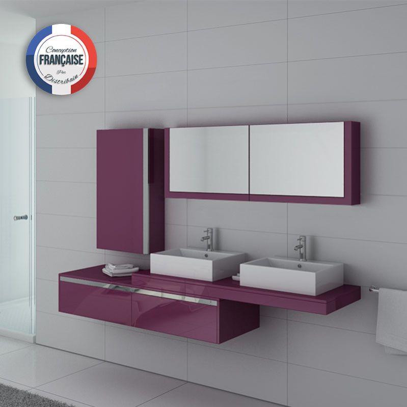 Meuble De Salle De Bain Dis9551 Aubergine Leroy Merlin