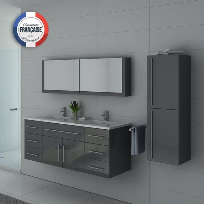 Meuble De Salle De Bain Dis749 Gris Taupe Leroy Merlin
