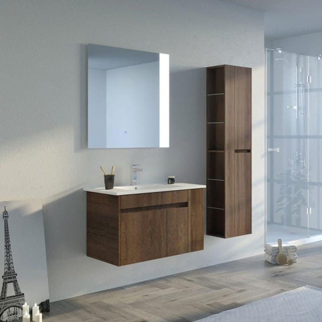 Meuble De Salle De Bain Bovalino 800 Chene Fonce Leroy Merlin