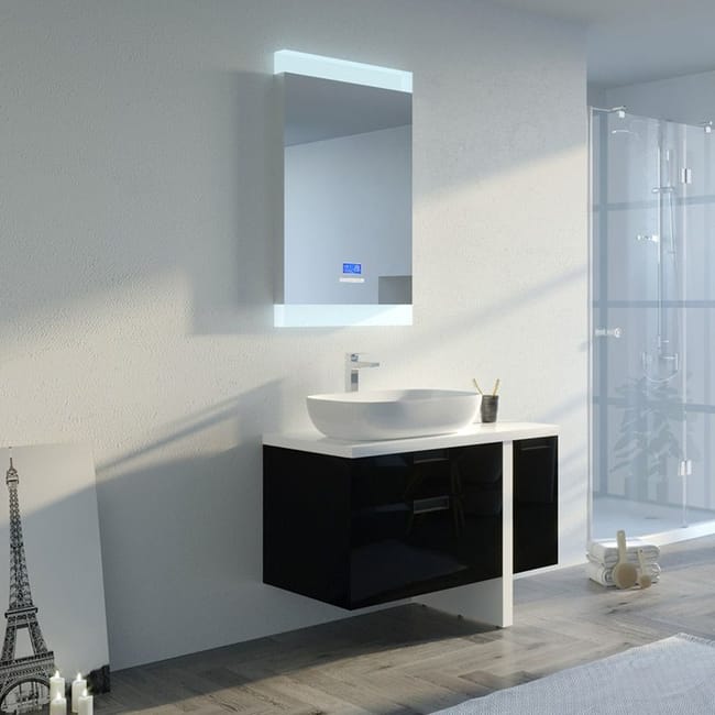 Meuble De Salle De Bain Scarlino 1000 Noir Leroy Merlin