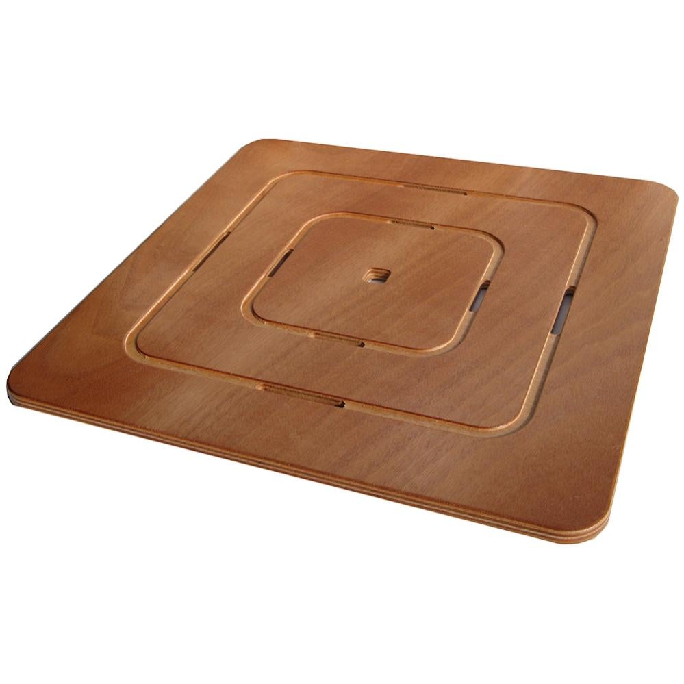 Pedana Doccia In Legno Di Larice 58x58 Cm - Antiscivolo, Per Piatto Doccia 80x80, Made In Italy