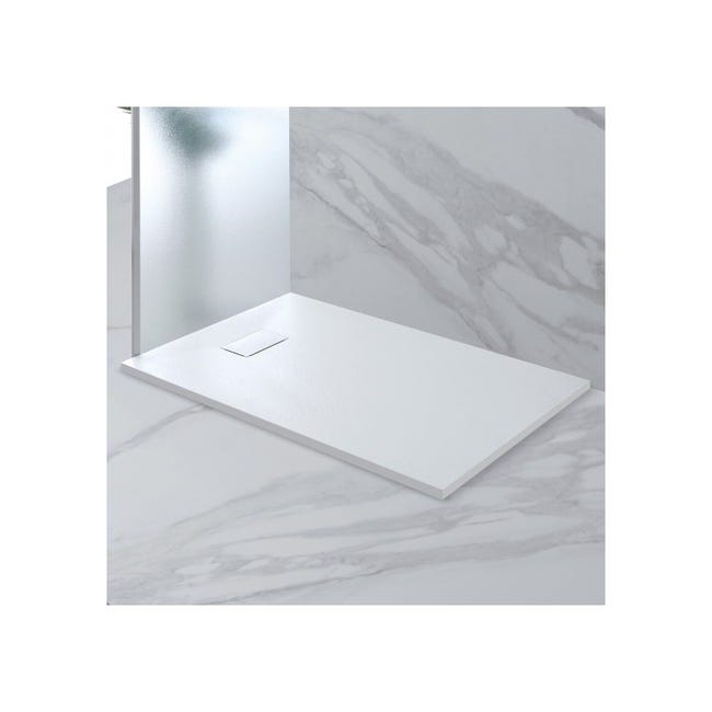 Piatto doccia filo pavimento 80x120 serie Agorà bianco effetto pietra