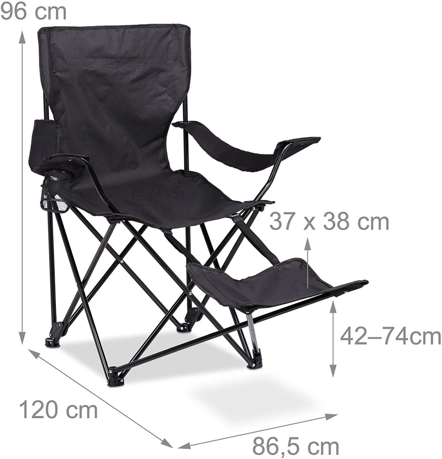 Piccolo chaise pliante noir pliable seulement 4cm-Chaise de camping chaise de pêche pliante