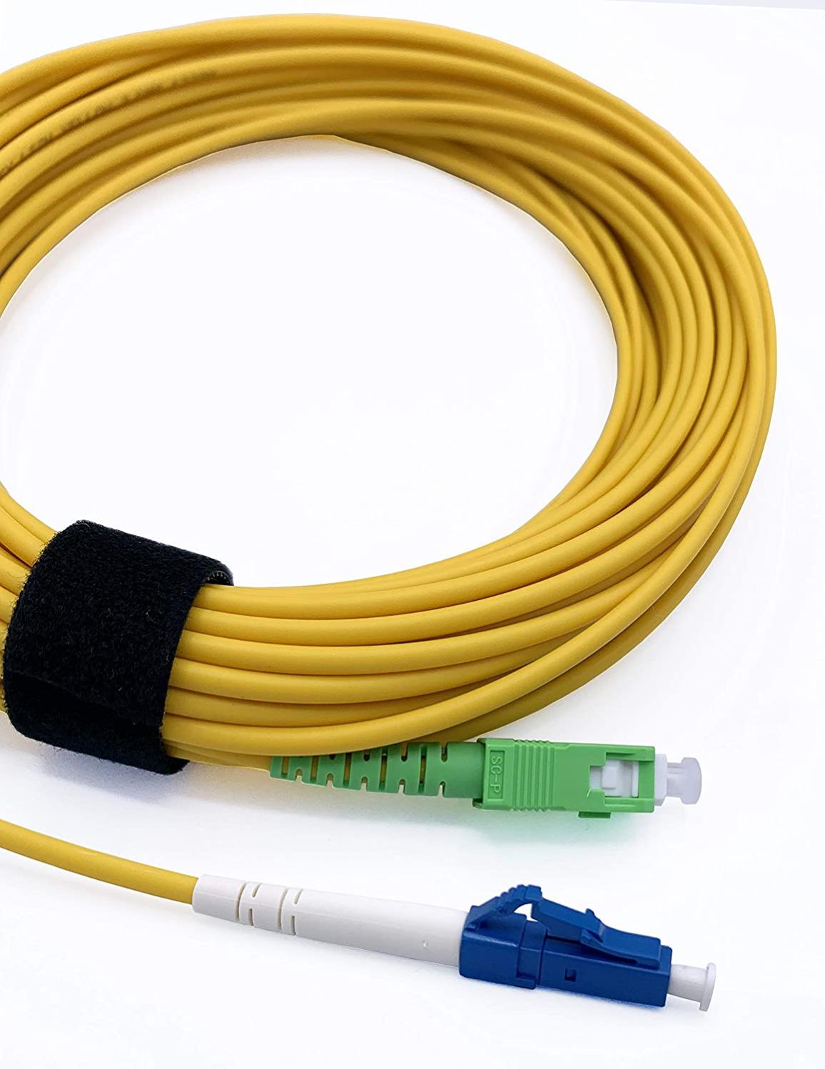 Elfcam® - Cable a Fibre Optique SC/APC a LC/UPC Monomode Simplex, 9/125 ...