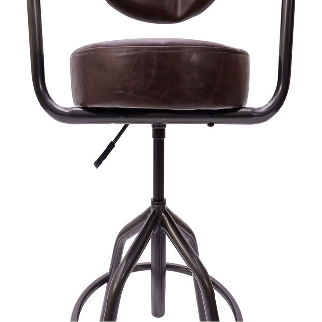 Tabouret de bar HWC-H10f - chaise de bar tabouret de comptoir tabouret  pivotant - hauteur réglable Industrial