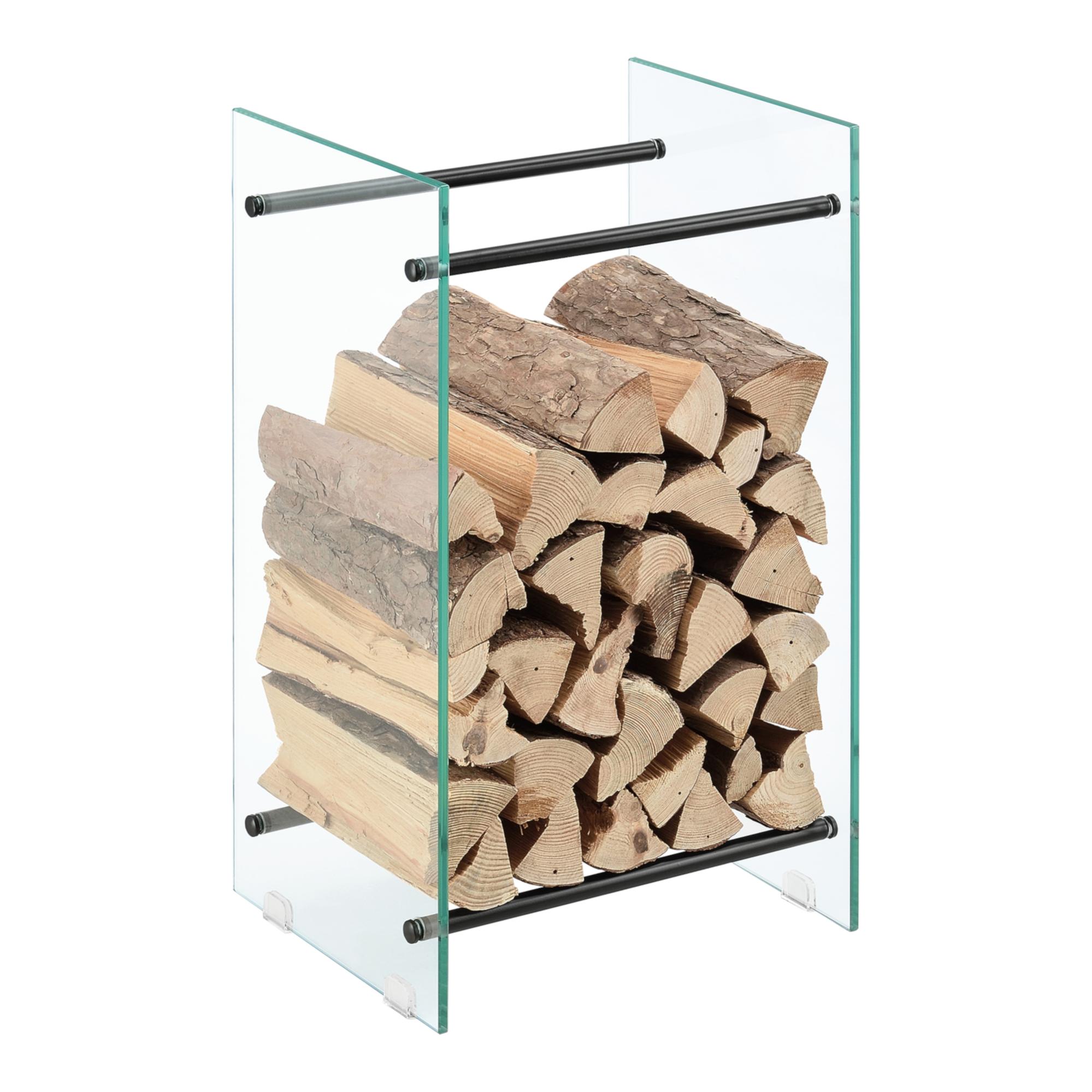En.casa] Mobile Portalegna Per Camino Deposito Per Tronchi Da Legnaia Scaffale Per Accatastare Legna Da Ardere 112 X 60 X 30 Cm Struttura In Acciaio Con 2 Piani - 12