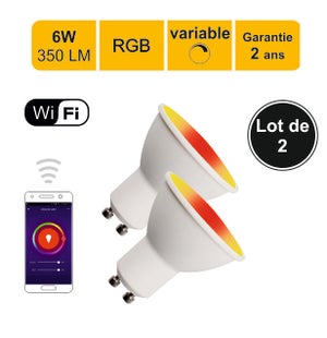 Ampoule LED GU10 connectée, ZigBee, contrôlable par appli et commande  vocale, dimmable, RGB, blanc chaud – froid, 345 lumens, (U) - Cdiscount  Maison