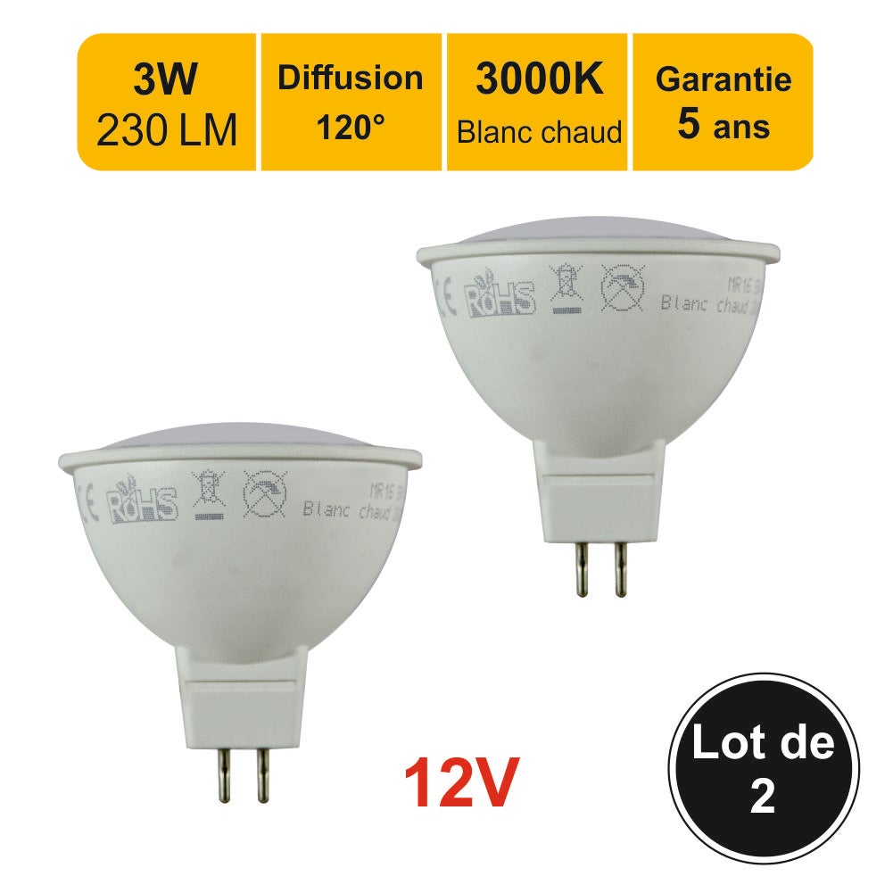 Ampoule réflecteur LED MR16 GU5.3/4,4W(35W) 345 lm 2700 K blanc