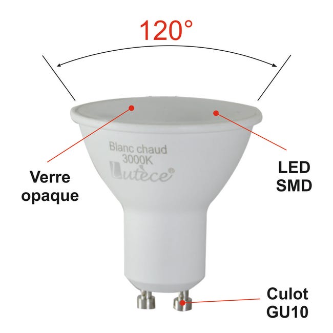 Ampoule LED GU10 verre 345lm 4000K